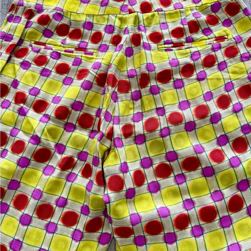 Etro Yellow Pink Red Geometric Straight Leg Pants